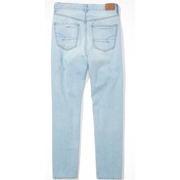 American Eagle Light Wash distressed straight Mom Jeans 4 - Picture 14 of 15